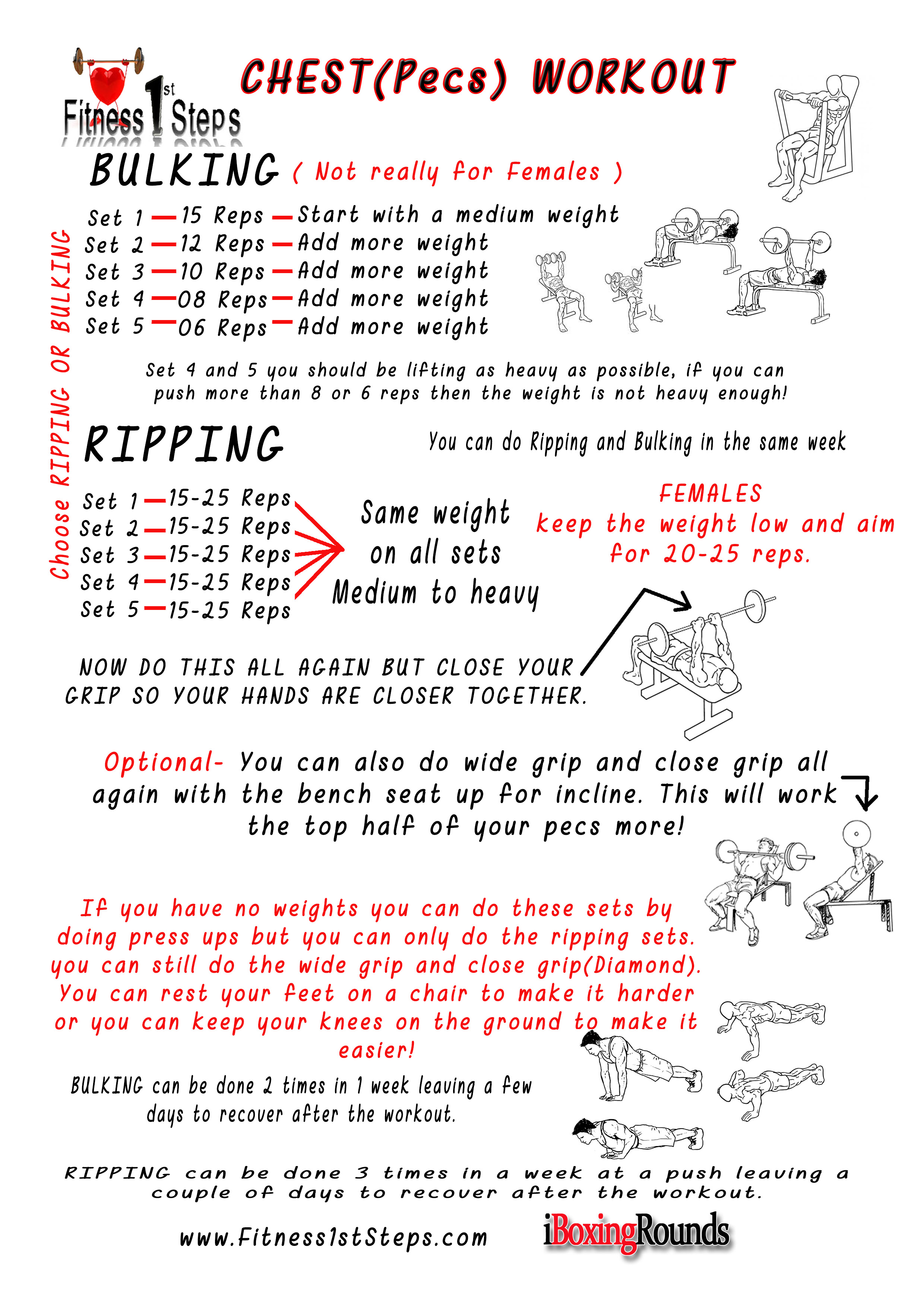 Fitness1ststeps Chest Exercise Sheet Fitness 1st Steps 