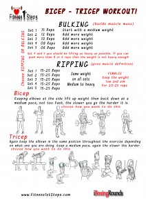 Fitness1stSteps Tricep & Bicep workout sheet
